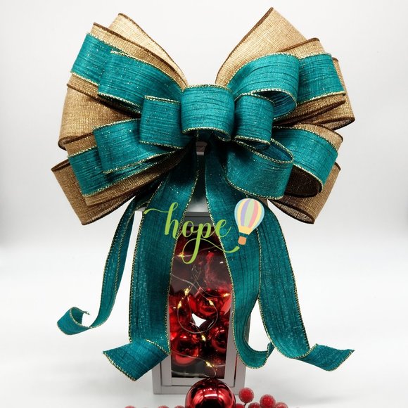 Burlap Christmas bow handmade. Never used. - Picture 1 of 3